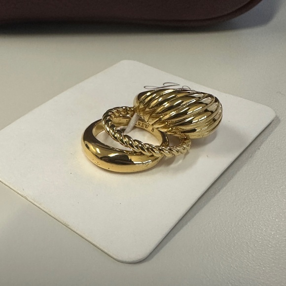 Sculptural gold rings set-of-three - Picture 2 of 7